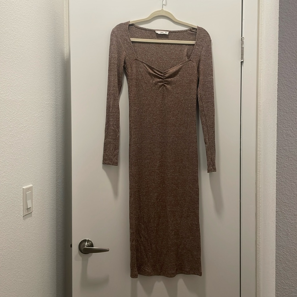 MNG Brown long sleeve dress